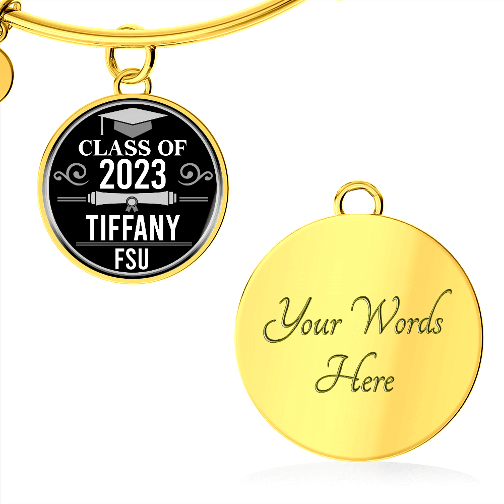 Personalized Year Graduation Class Of Circle Pendant Necklace - Graduation Gifts