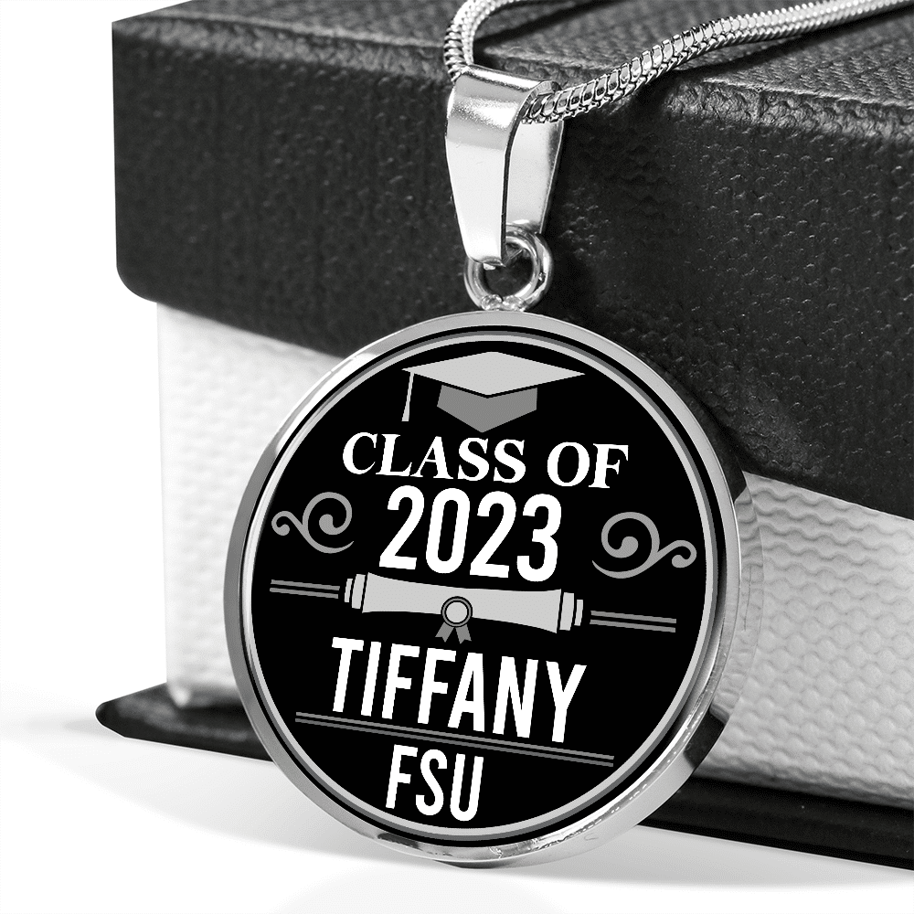 Personalized Year Graduation Class Of Circle Pendant Necklace - Graduation Gifts