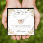 To My Beautiful Mom On My Wedding Day Interlocking Hearts Pendant Necklace - Wedding Gift For Mom From Bride To My Beautiful Mom On My Wedding Day Interlocking Hearts Pendant Necklace - Wedding Gift For Mom From Bride