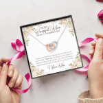 To My Beautiful Mom On My Wedding Day Interlocking Hearts Pendant Necklace - Wedding Gift For Mom From Bride To My Beautiful Mom On My Wedding Day Interlocking Hearts Pendant Necklace - Wedding Gift For Mom From Bride