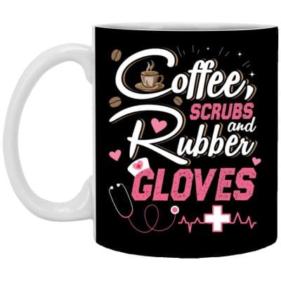 coffee, Black, 11 oz. White Mug