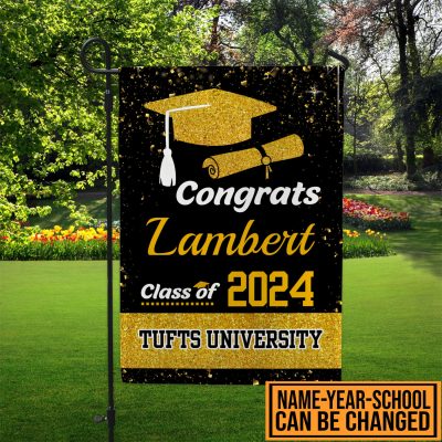 Personalized Name Congrats Class Of 2023 Senior Outdoor House Flag - Custom Graduation 2023 2024 Home Garden Flag
