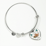 Custom Photo Now She Flies With Hummingbirds Memorial Heart Pendant Necklace - Bangle - Loving Memory Bangle