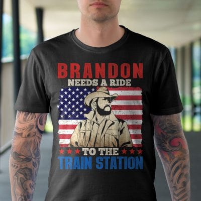 Alternative view of Brandon Needs A Ride To The Train Station Funny T-Shirt