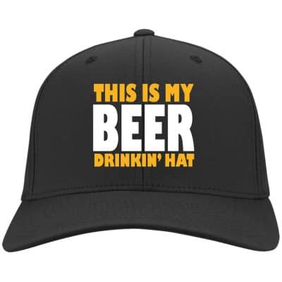 beer hat, Black, Twill Cap