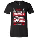 mom 3, Black, V-Neck T-Shirt