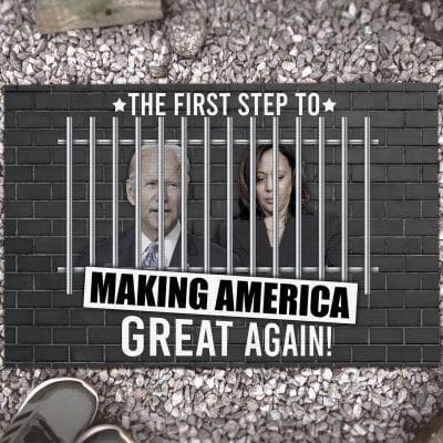 The First Step to Making America Great Again Anti Biden Kamala Entrance Indoor Outdoor Decorative Doormat
