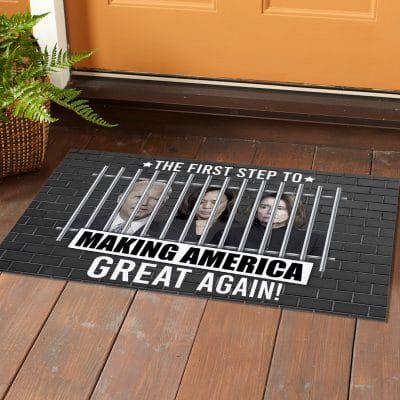 Alternative view of The First Step to Making America Great Again Anti Biden Kamala Pelosi Entrance Indoor Outdoor Decorative Doormat