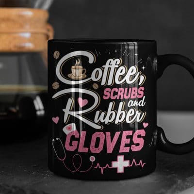 Alternative view of Coffee Scrubs And Rubber Gloves Ceramic Coffee Mug - Water Bottle - Beer Stein