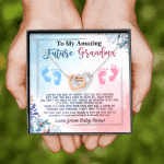 Baby Bump To My Amazing Future Grandma I Am On The Way Interlocking Hearts Pendant Necklace Baby Bump To My Amazing Future Grandma I Am On The Way Interlocking Hearts Pendant Necklace