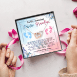 Baby Bump To My Amazing Future Grandma I Am On The Way Interlocking Hearts Pendant Necklace Baby Bump To My Amazing Future Grandma I Am On The Way Interlocking Hearts Pendant Necklace
