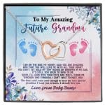 30 HG. Amazing Future Grandma Interlocking Hearts Necklace White