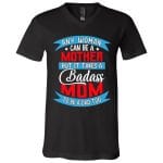 mom 2, Black, V-Neck T-Shirt