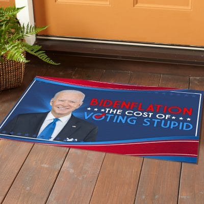Alternative view of Bidenflation The Cost Of Voting Stupid Funny Anti Biden Entrance Indoor Outdoor Decorative Doormat