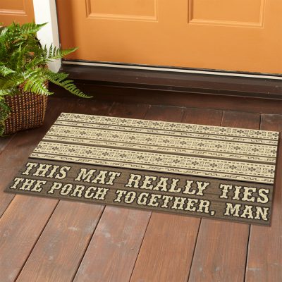 Alternative view of This Mat Really Ties the Porch Pattern Entrance Indoor Outdoor Decorative Doormat