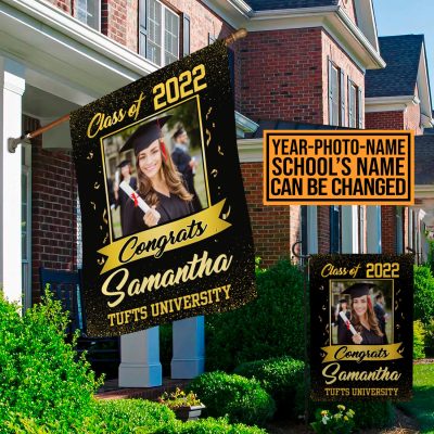 Alternative view of Custom Photo Congrats Class Of 2024 2025 Senior Personalized Graduation Garden Flag - 2024 Graduate House Flag