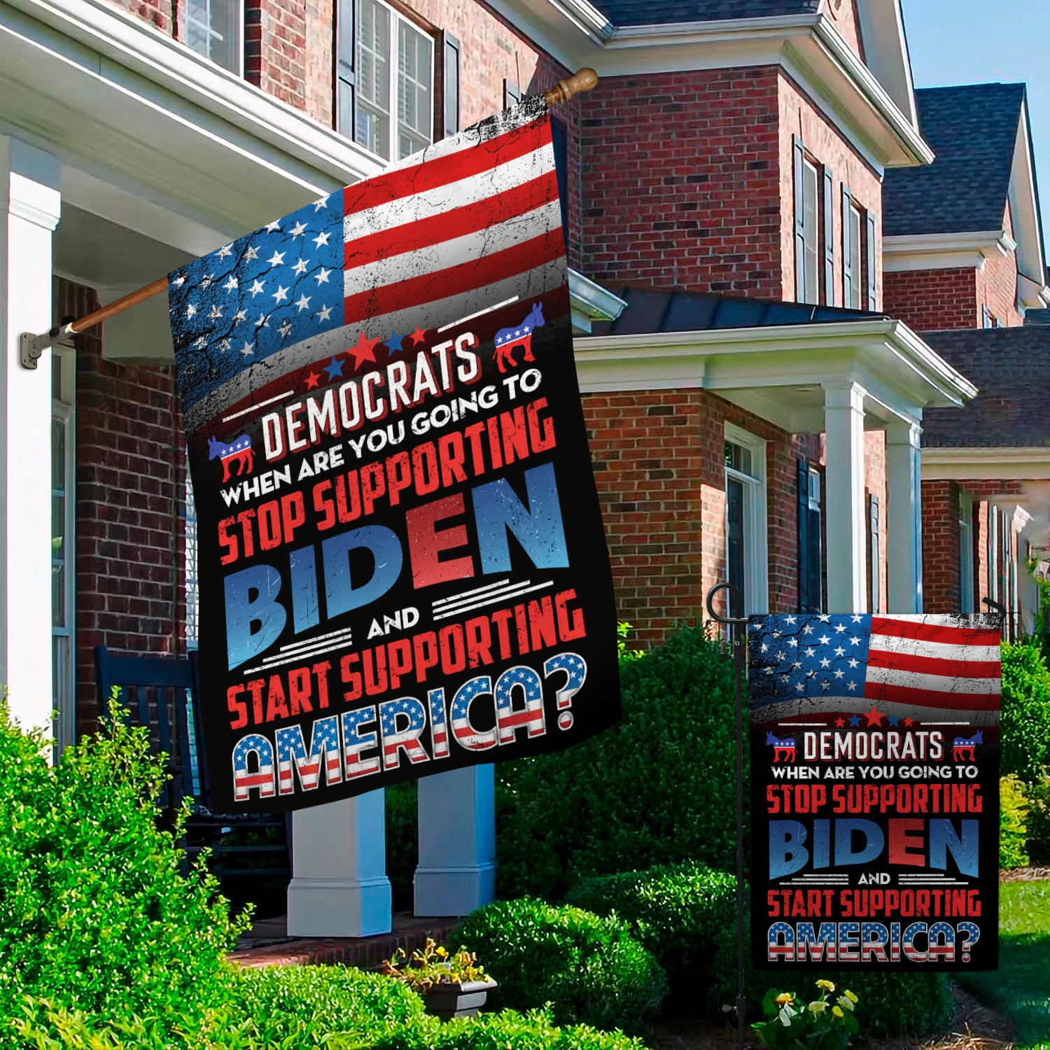 1O. Stop Supporting Biden (30x40) Garden & House Mockup 2