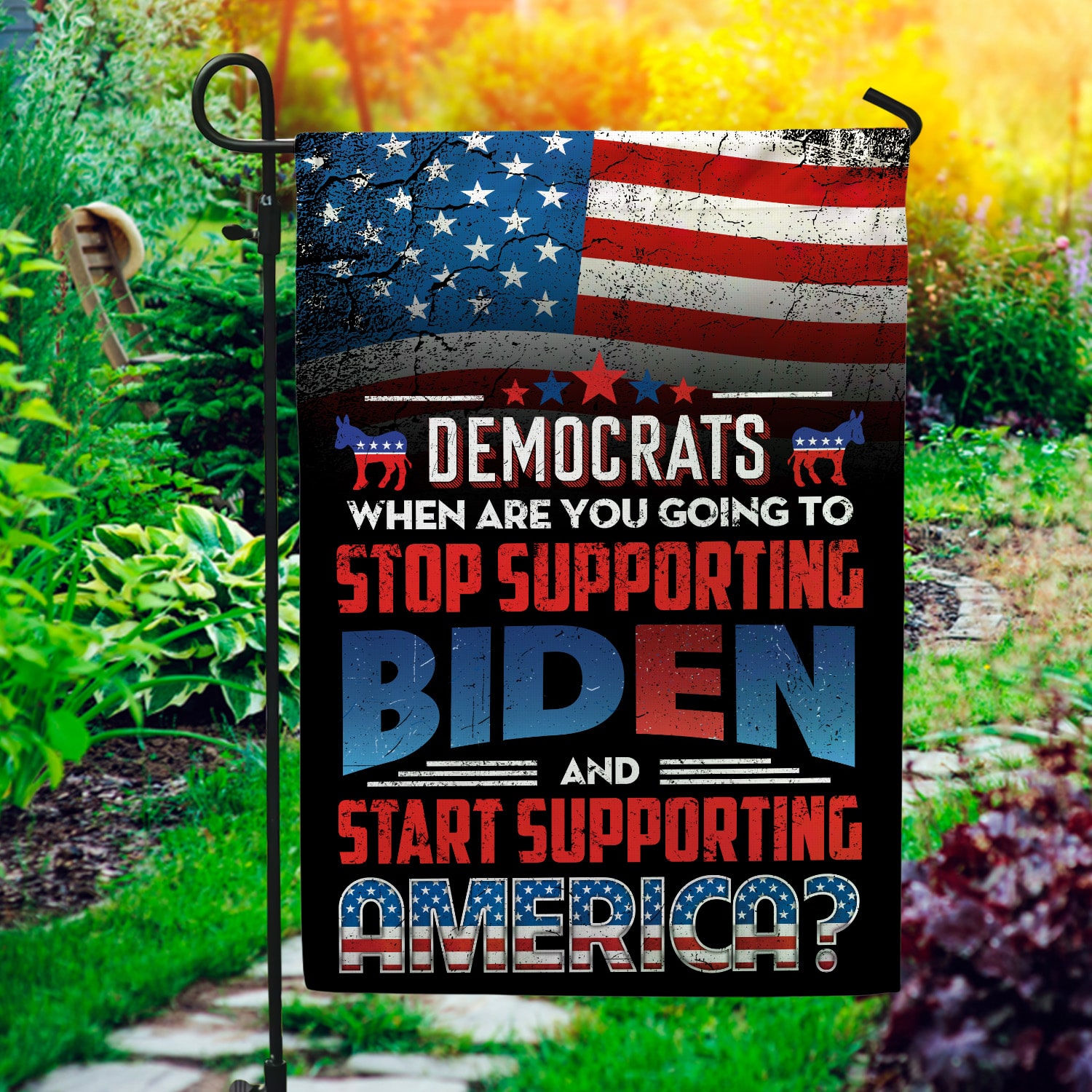 1O. Stop Supporting Biden (30x40) Garden Flag Mockup 1