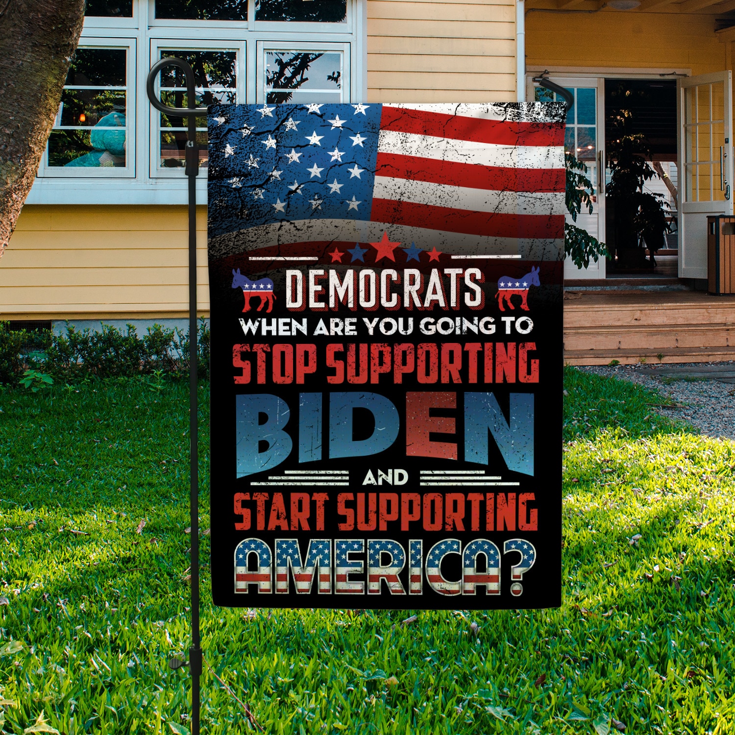 1O. Stop Supporting Biden (30x40) Garden Flag Mockup 3