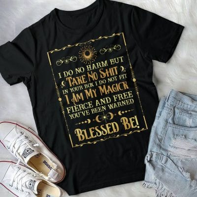 Alternative view of I Do No Harm But Take No Shit In Your Box I Do Not Fit I Am My Magick Witch T-Shirt - V-Neck Tee