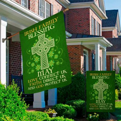 Alternative view of Irish Family Blessing May Love Connect Us Outdoor Indoor Garden Flag - House Flag - Wall Flag