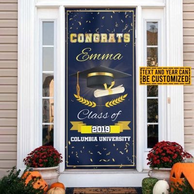 Personalized Congrats Class Of 2022 Senior Graduation Decorative Front Door Cover - 2022 Graduate High School Decor
