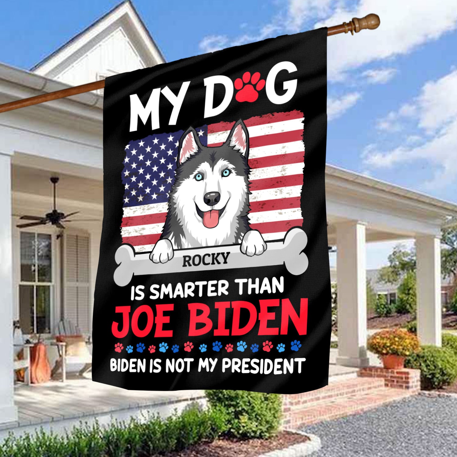 1O. Smarter Than (Sample Design 2) House Flag Mockup 3