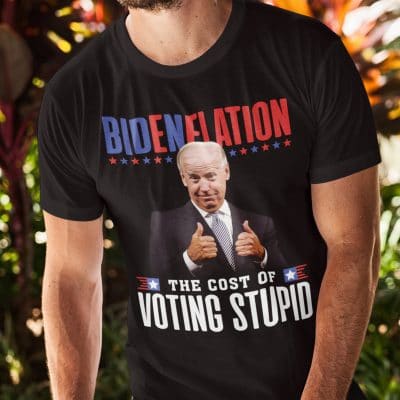Alternative view of Bidenflation The Cost Of Voting Stupid Funny Biden T-Shirt - V-Neck Shirt