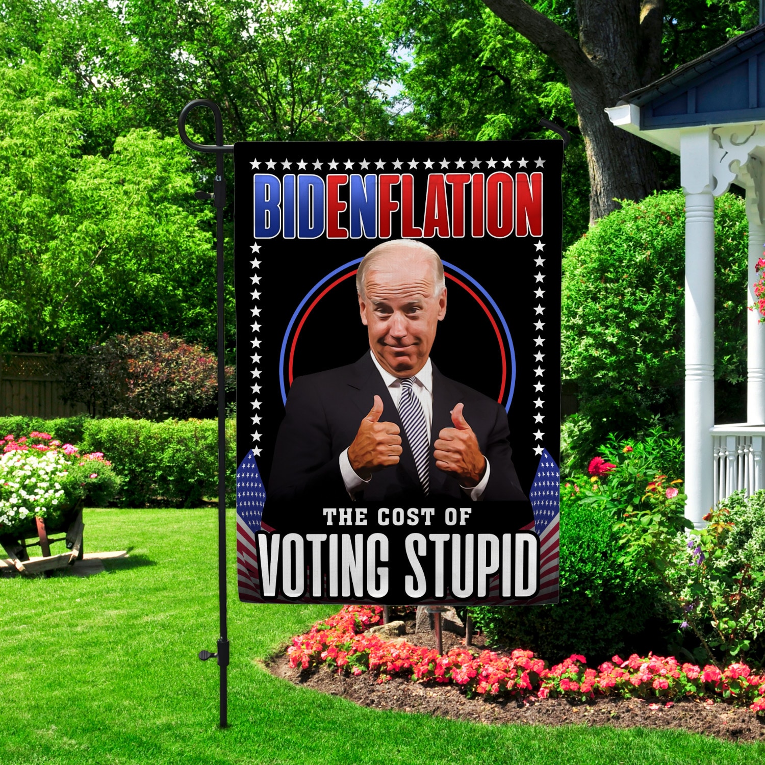 1Th. Bidenflation (30x40) Garden Flag Mockup 2