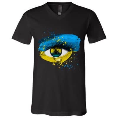 eye 2, Black, V-Neck T-Shirt