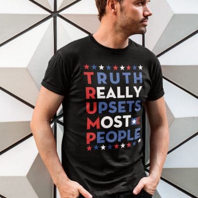 Alternative view of Truth Really Upsets Most People Support Trump T-Shirt - Trump Supporter Shirt