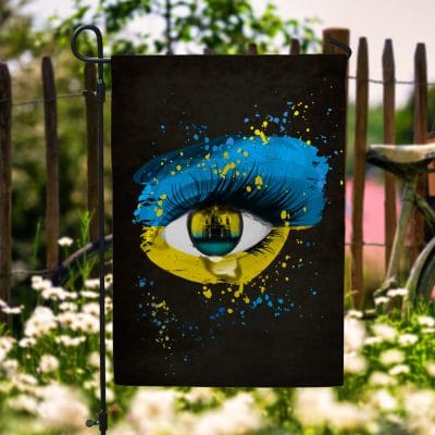 Ukraine Eyes Tear Stay Strong Peace No War Flag - Wall Flag - Garden Flag