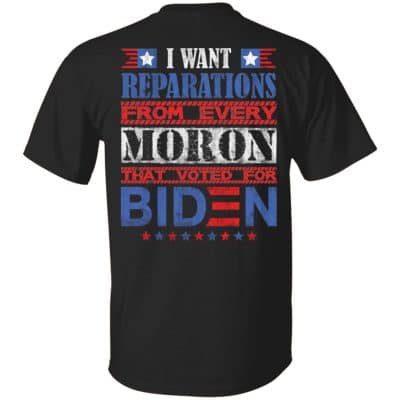 2VT. Biden I Want Reparations, Black, Unisex T-Shirt