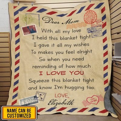 Personalized Dear Mom With All My Love I Held This Blanket Tight Fleece Throw Blanket - Mom Gift Birthday Mom Gift Mother's Day Blanket Present
