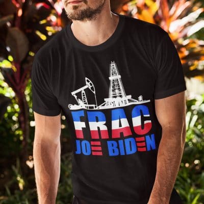 Alternative view of Frac Joe Biden T-Shirt - V-Neck Shirt - Biden Isn't Against Oil and Gas He Is Against American Oil and Gas Shirt