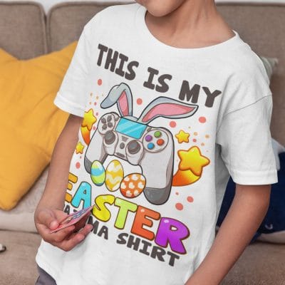 Alternative view of This Is My Easter Pajama Shirt Funny Gamer Youth T-Shirt - Easter Gift for Kids
