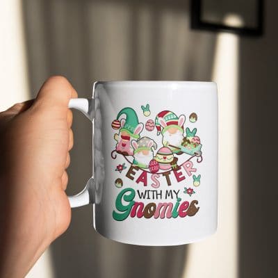 Alternative view of Easter With My Gnomies Funny Easter 2022 Gift Ceramic Coffee Mug - Beer Stein