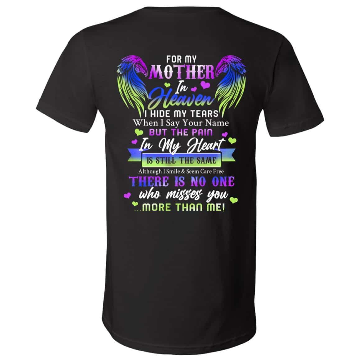 mom 1, Black, V-Neck T-Shirt