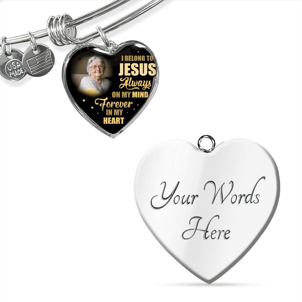 I Belong To Jesus Always On My Minds Forever In My Heart Heart Necklace - Bangle - Birthday Gift Jewelry