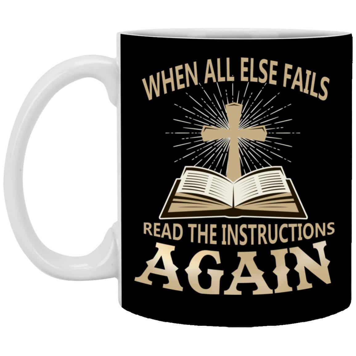 fails mug, Black, 11 oz. White Mug