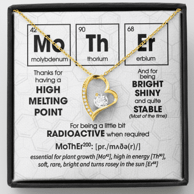 Mother Periodic Table Of Elements Funny Mom Mother's Day Forever Love Heart Pendant Necklace - Forever Love Necklace (18K Yellow Gold)