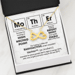 Mother Periodic Table Of Elements Funny Mom Mother's Day Infinity Love Heart Pendant Necklace
