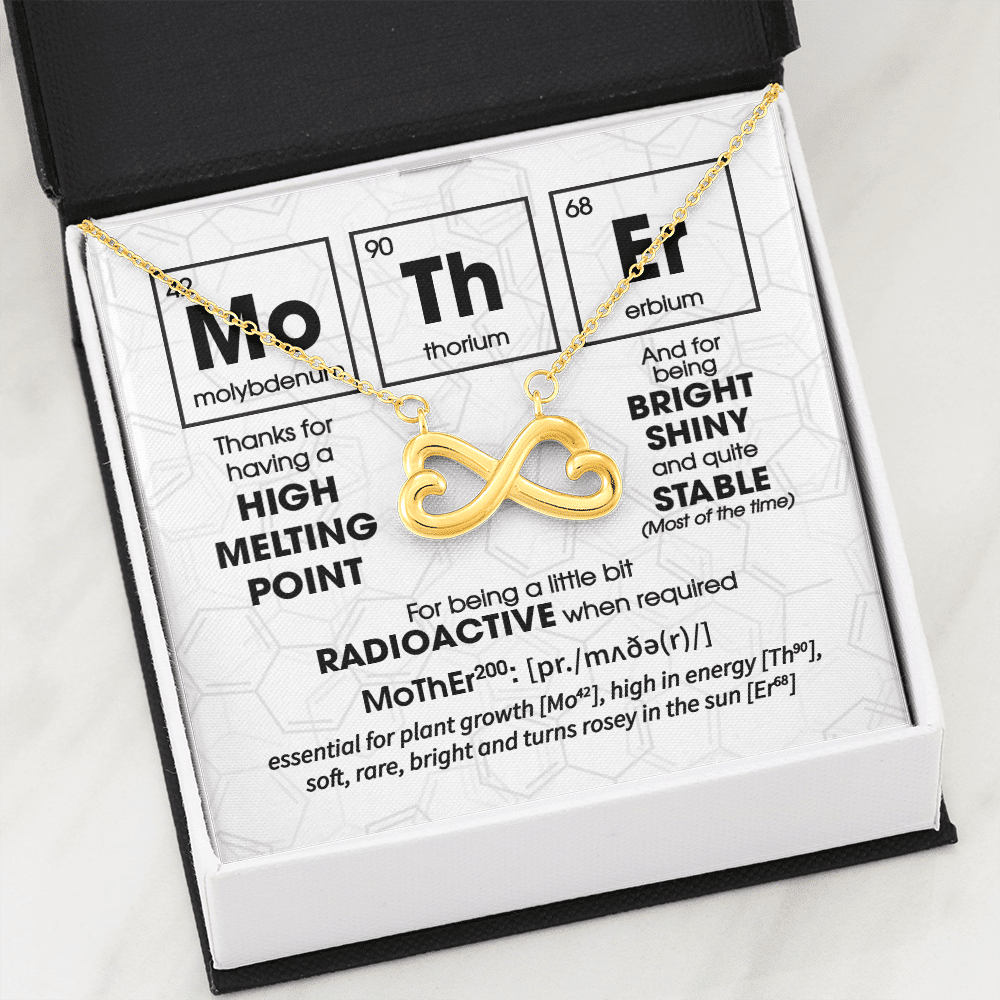 Mother Periodic Table Of Elements Funny Mom Mother's Day Infinity Love Heart Pendant Necklace