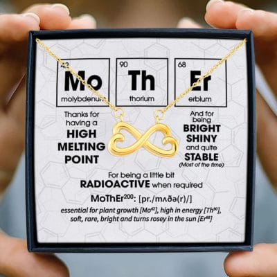 Alternative view of Mother Periodic Table Of Elements Funny Mom Mother's Day Infinity Love Heart Pendant Necklace