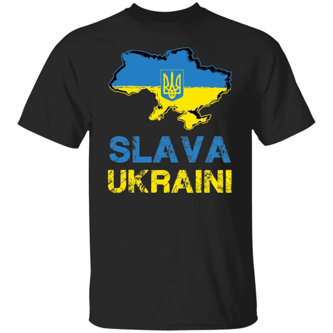 Slava Ukraini Shirt, Black, Unisex T-Shirt