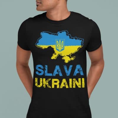 Alternative view of Slava Ukraini Glory To Ukraine T-shirt - Support Volodymyr Zelensky Ukrainian Flag Shirt