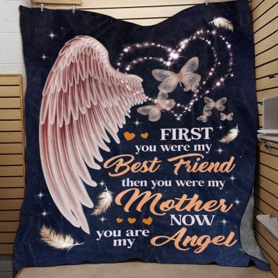 You Were My Mother Now You Are My Angel Gifts from Daughter Fleece Blanket - Mink Throw Blanket
