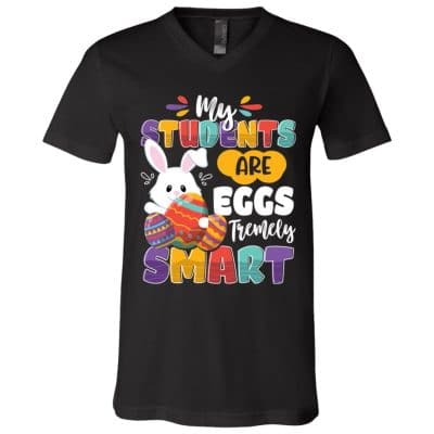 student 1, Black, V-Neck T-Shirt
