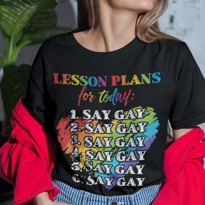 Alternative view of Florida Gay Say Gay Lesson Plans For Today LGBTQ Gay Rights T-Shirt - V-Neck Shirt