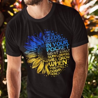 Alternative view of Take These Seeds And Put Them In Your Pocket Ukraine Peace T-Shirt - V-Neck Shirt